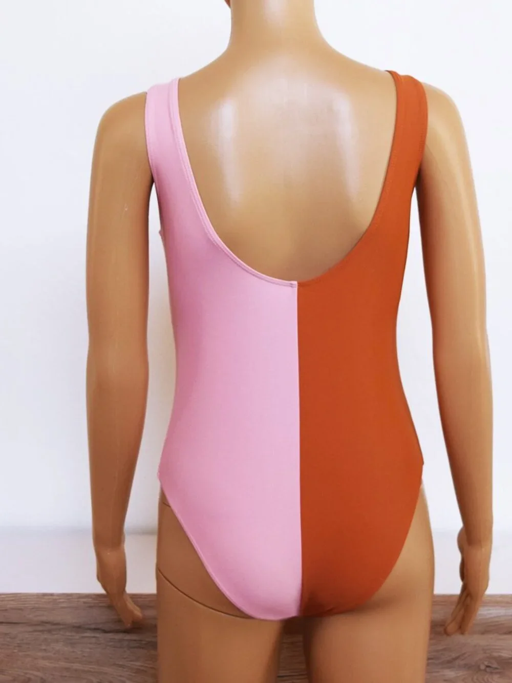 Pink / Rust Color -Block One Piece Swimsuit